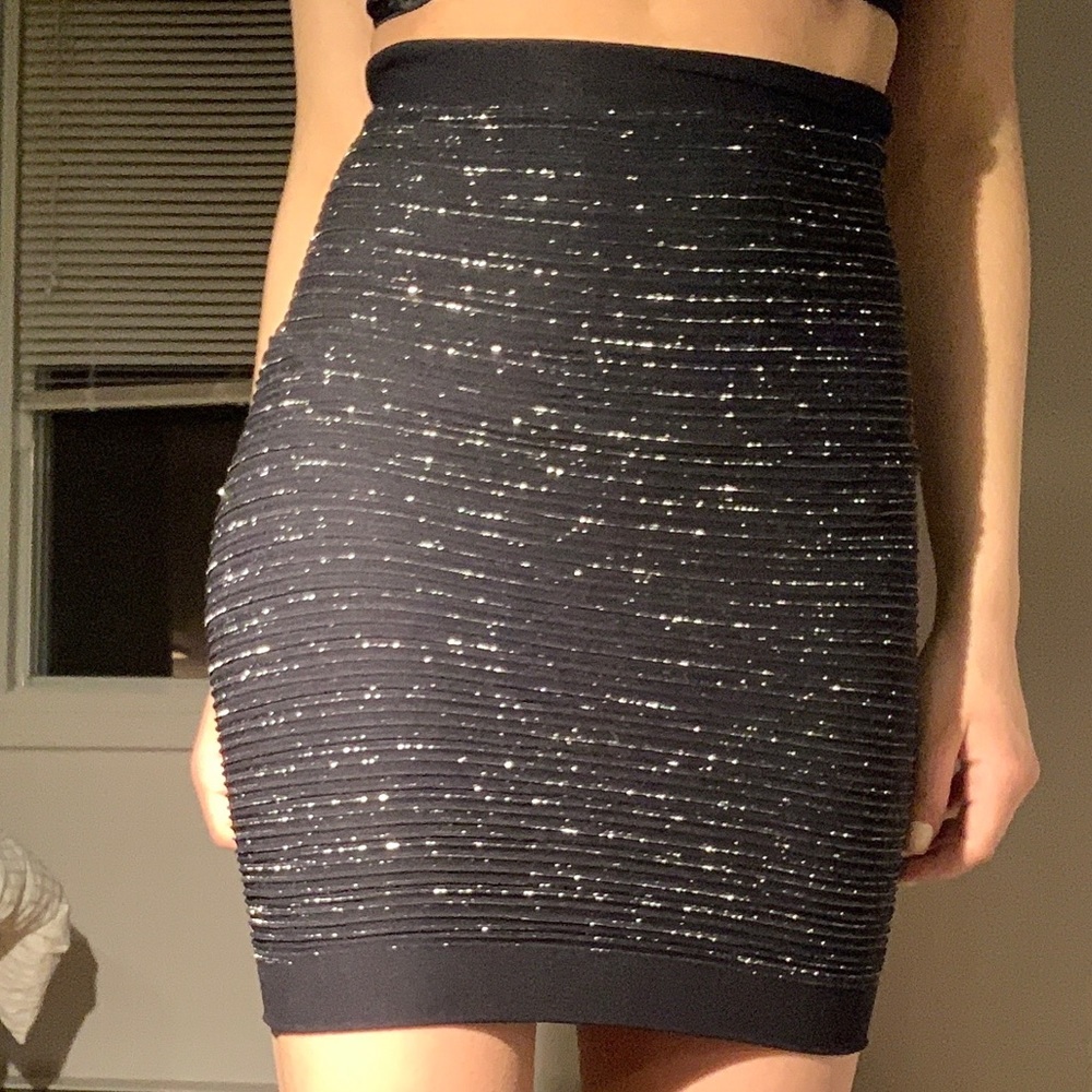 Sheer shiny skirt